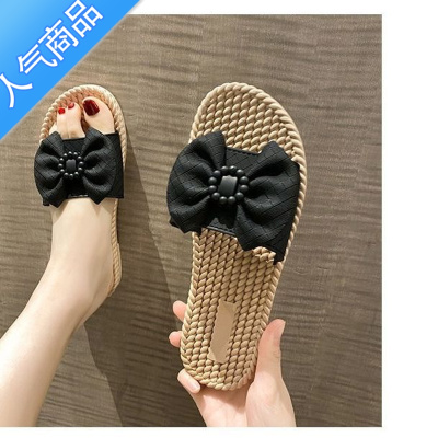 SUNTEK拖鞋女夏季外穿时尚防滑耐磨轻便新款百搭ins蝴蝶结韩版凉鞋