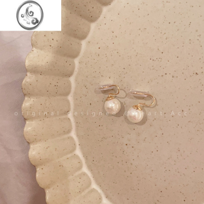 JiMi无耳洞蚊香盘耳夹女法式复古珍珠高级感轻奢小巧耳骨夹简约耳环潮