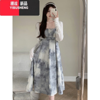 YIBUSHENG大码女装法式气质抹胸吊带连衣裙女季新款裙子胖mm显瘦遮肚长裙