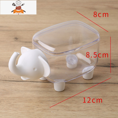 牙签盒牙签筒创意家用厨房简约便携桶牙签罐牙签收纳盒杂物收纳罐 敬平 大象收纳盒[白]