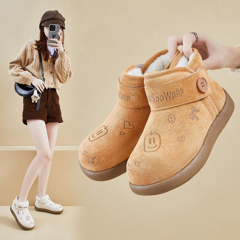 加绒高帮雪地靴女冬季新款学生ins韩版保暖休闲鞋增高_566