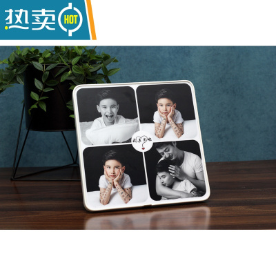 敬平儿童宝宝照片摆台组合拼图相框定制带相框来图定做全家福影楼相册 四宫格 30X30厘米