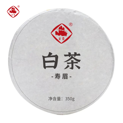 崟露白茶饼寿眉350克个