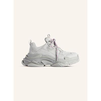 巴黎世家(Balenciaga)女款跑步鞋织物合成耐穿羊皮条拼接减震厚底