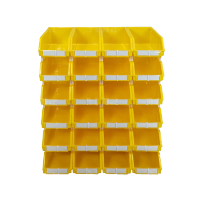 翌嘉YJ4121763 斜口组合式零件盒收纳分类货架型盒箱 黄色 24只装 810*343*1030