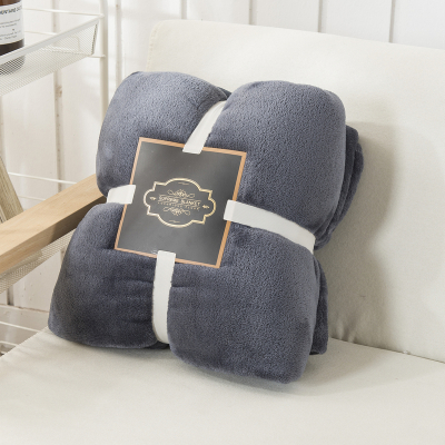 鲸轩 JX-MT0906-02 150*70cm 珊瑚绒毛毯(计价单位:条)深空灰