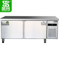 圣托(Shentop)奶茶店不锈钢冰柜水吧台 保鲜冷藏柜操作台 1.8米平冷工作台商用 DHC03