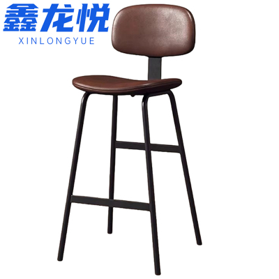 鑫龙悦吧台凳咖色把