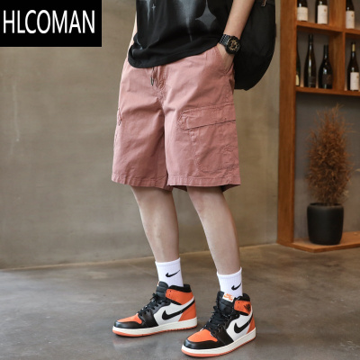 HLCOMAN工装休闲短裤男士潮流宽松潮牌夏季半截裤美式复古5五分裤子男款