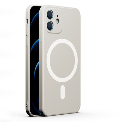 圣幻 苹果iphone12手机壳magsafe磁吸保护壳12promax液态硅胶12min无线充电镜头全包直边保护套男女 苹果12mini白色液态