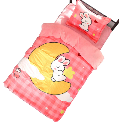 美帮汇珊瑚绒三件套大学宿舍单人床床单冬天双面绒被套少女 风毛绒厚