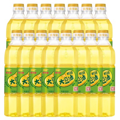 金龙鱼精炼一级大豆油900ml*15瓶装植物食用油家用色拉油烘焙商用