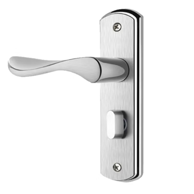 岭雁科技 无钥匙家用室内铝合金门把手单舌通用型门把手