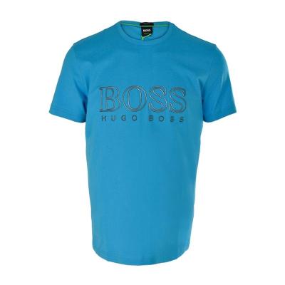 Hugo boss徽标短袖T恤男圆领休闲透气舒适时尚logo标识运动户外