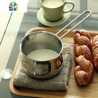 不粘锅小奶锅不锈钢304迷你加厚12CM无涂层家用电磁炉宝宝辅食锅 FENGHOU