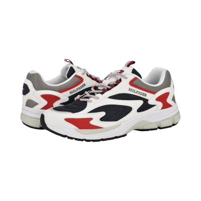 TOMMY HILFIGER男士多彩拼接休闲板鞋低帮百搭舒适圆头运动鞋