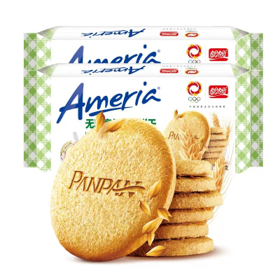 盼盼梅尼耶无糖高纤粗粮饼干90g*2袋装休闲零食品早餐办公室下午茶