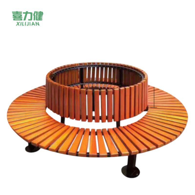 喜力健 防腐木围树凳 有靠背树围椅 米