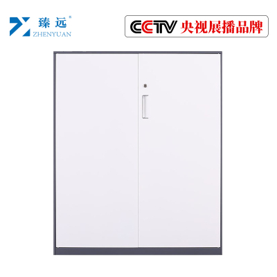 臻远文件柜办公柜钢制铁皮柜资料档案储物柜拆装窄边柜灰白色加厚款 1090对开铁柜