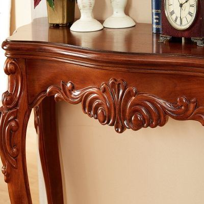 美式半圆玄关桌欧式玄关柜厅实木玄关台走廊靠墙桌花沙发背几