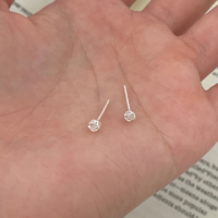 S925纯银迷你锆石小耳钉女生高级感精致小巧耳饰轻盈耳环送女朋友老婆情人节七夕生日礼物
