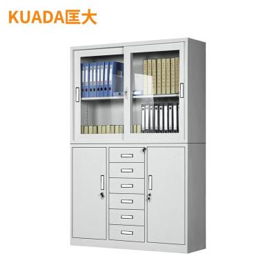 匡大铁皮文件柜办公档案柜宽中六斗移门钢柜