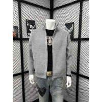 纯色立领针织开衫男韩版潮流休闲秋冬季新款男士外穿保暖毛衣外套