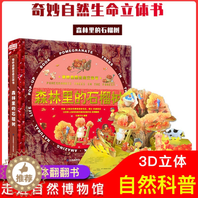 [醉染正版]奇妙自然生命立体书儿童3d立体书森林里的石榴树感悟生命的故事绘本教育儿童好好玩神奇系列奇趣机关抽拉翻翻3-4