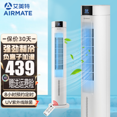 艾美特(Airmate)空调扇 家用水冷塔扇负离子客厅卧室节能省电 遥控单冷制冷小空调扇移动办公加湿冷风扇 CC-R19
