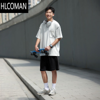 HLCOMANVR97夏季新款卫裤短裤男美式潮流宽松直筒运动休闲中裤五分裤