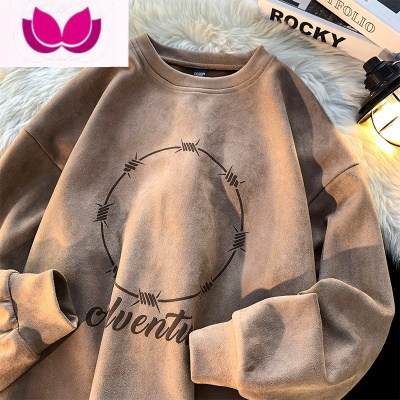 七斓绒美式复古T恤男士春季潮牌宽松休闲打底衫款上衣服