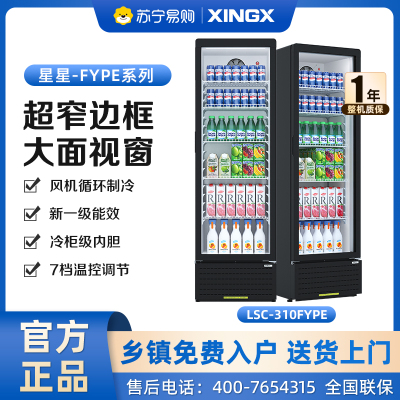 星星(XINGX) LSC-310FYPE 299升 立式冷藏展示柜 大容量 7档调温 饮料柜 商用 双层玻璃更锁冷