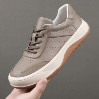 头层牛皮秋季新款男士休闲鞋真皮透气芒果鞋男款皮鞋厚底男鞋鞋子