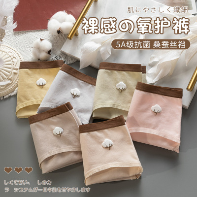 盒装4条棉质女士内裤 7A舒适内裤女 透气无痕女士三角裤