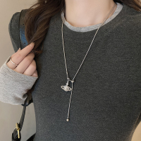 2024新款珍珠土星吊坠项链高级感抽拉可调节秋冬钛钢毛衣链配饰女送女朋友老婆情人节七夕生日礼物