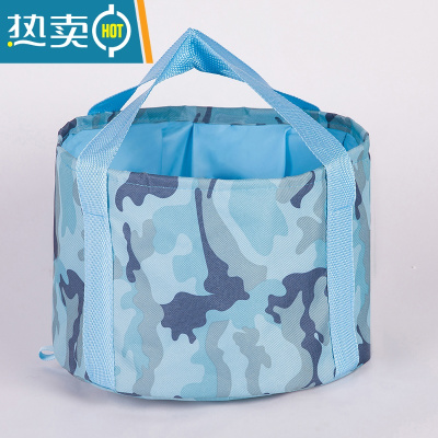 敬平便携式泡脚桶旅行折叠式泡脚提水桶加深大洗脸盆洗漱水袋户外水盆 [15升]迷彩蓝