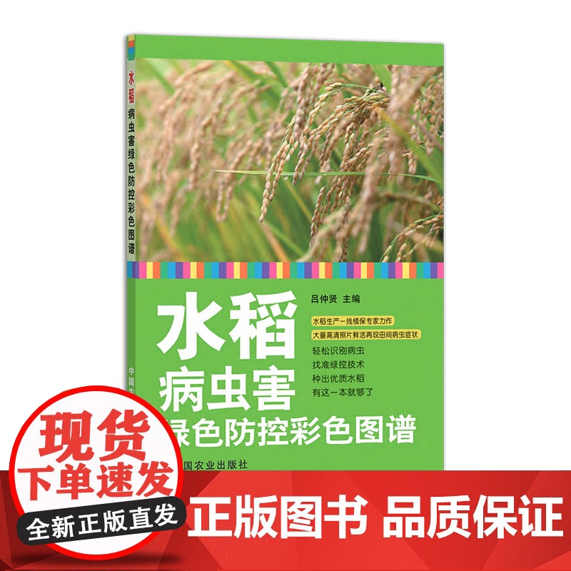 水稻病虫害绿色防控彩色图谱 26440-3 吕仲贤 文字与图片相结合 轻松识别病虫 找准绿控技术 种出优质水稻 农