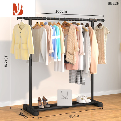 三维工匠简易晾衣架家用折叠挂衣架客厅卧室内阳台落地杆可移动晒衣服架子