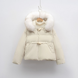 新羽绒服连帽加厚狐狸毛羽绒服女大毛领冬季时尚防寒保暖