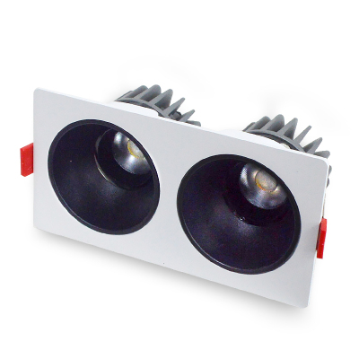 LED射灯 防眩光 嵌入式 白架+黑杯-双头15W*2白光