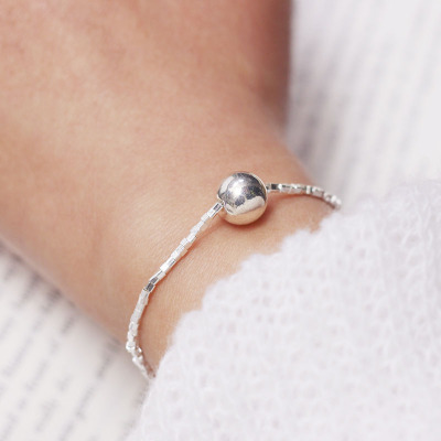 原创新款碎银几两手链转运珠女轻奢小众设计高级感百搭手饰转运球送女朋友老婆情人节七夕生日礼物