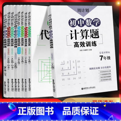 数学代数综合题 八年级 [正版]2023版周计划 初中数学计算题高效训练七年级八年级九年级+中考 全国通用版 代数综合题