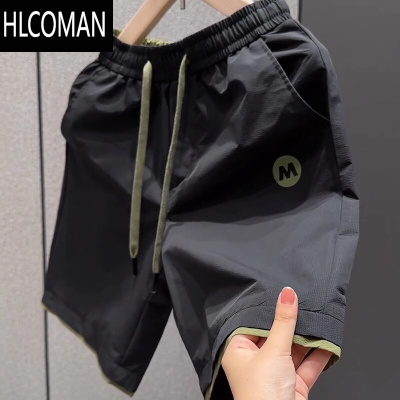 HLCOMAN夏季新款网红欧货2025宽松速干薄款四五分短裤男潮牌运动休闲中裤