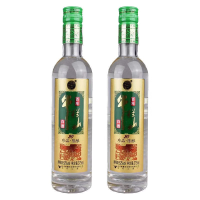 牛栏山珍品陈酿20土豪金绿标52度375ml*2瓶浓香型白酒