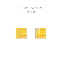 周大福传福系列福牌福字幻彩足金黄金耳钉女EOR1100礼物