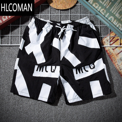 HLCOMAN潮流男士短裤夏天社会精小伙修身三分裤网红裤子快手红人运动裤