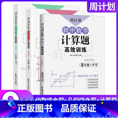 [套装3册]代数+几何+计算题 9年级+中考 初中通用 [正版]周计划 初中数学计算题代数几何高效训练 789年级/七八