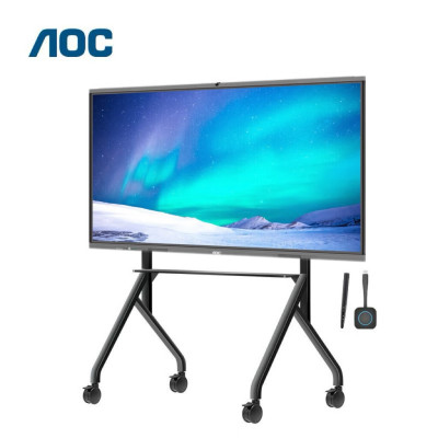 AOC 98T14MC+智能笔+投屏器+推车 会议平板98英寸4K智能会议平板触屏视频会议一体机内置摄像头麦克风电