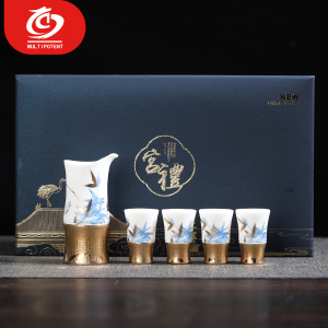 MULTIPOTENT茶杯黄旭东大师作品羊脂玉瓷冰凝玉报安酒具(高风傲然)小套组