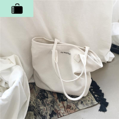 韩版chic大容量帆布包女学生书包极简风单肩包简约百搭大包手提袋NEW LAKE女士单肩包